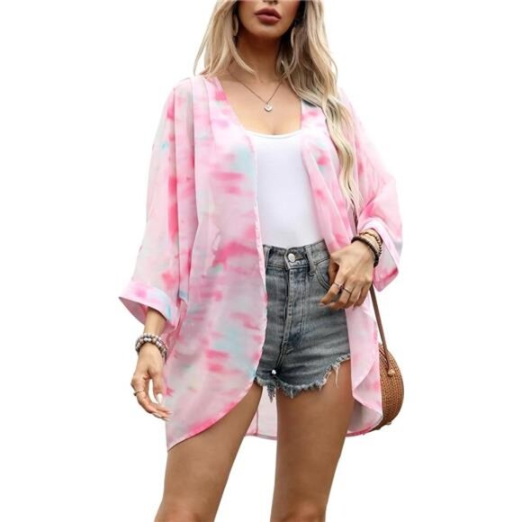 Kimono Cardigan Cape 3/4 Bat Sleeve - Picture 7 of 7